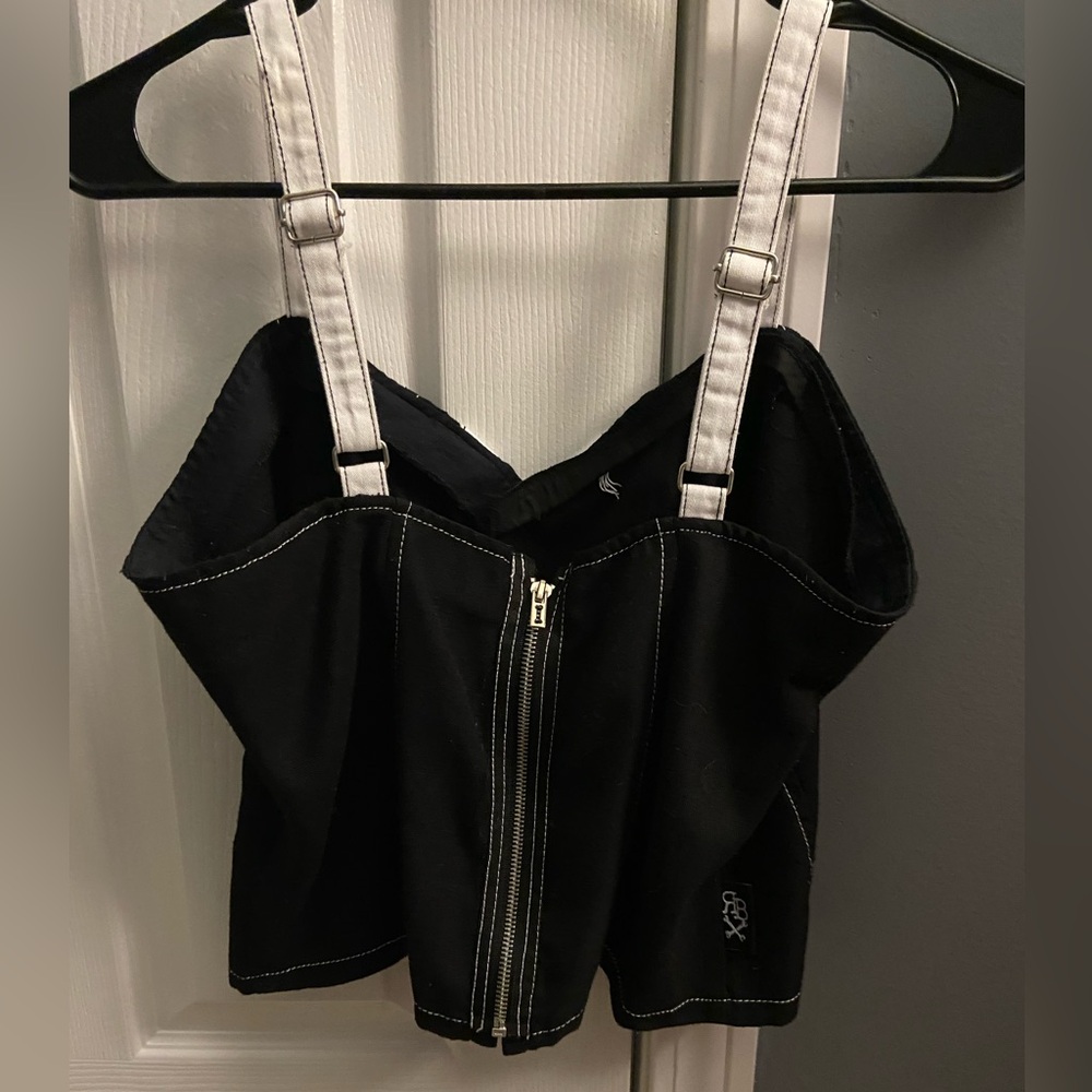 Royal Bones Black and White Crop Top - Picture 3 of 3